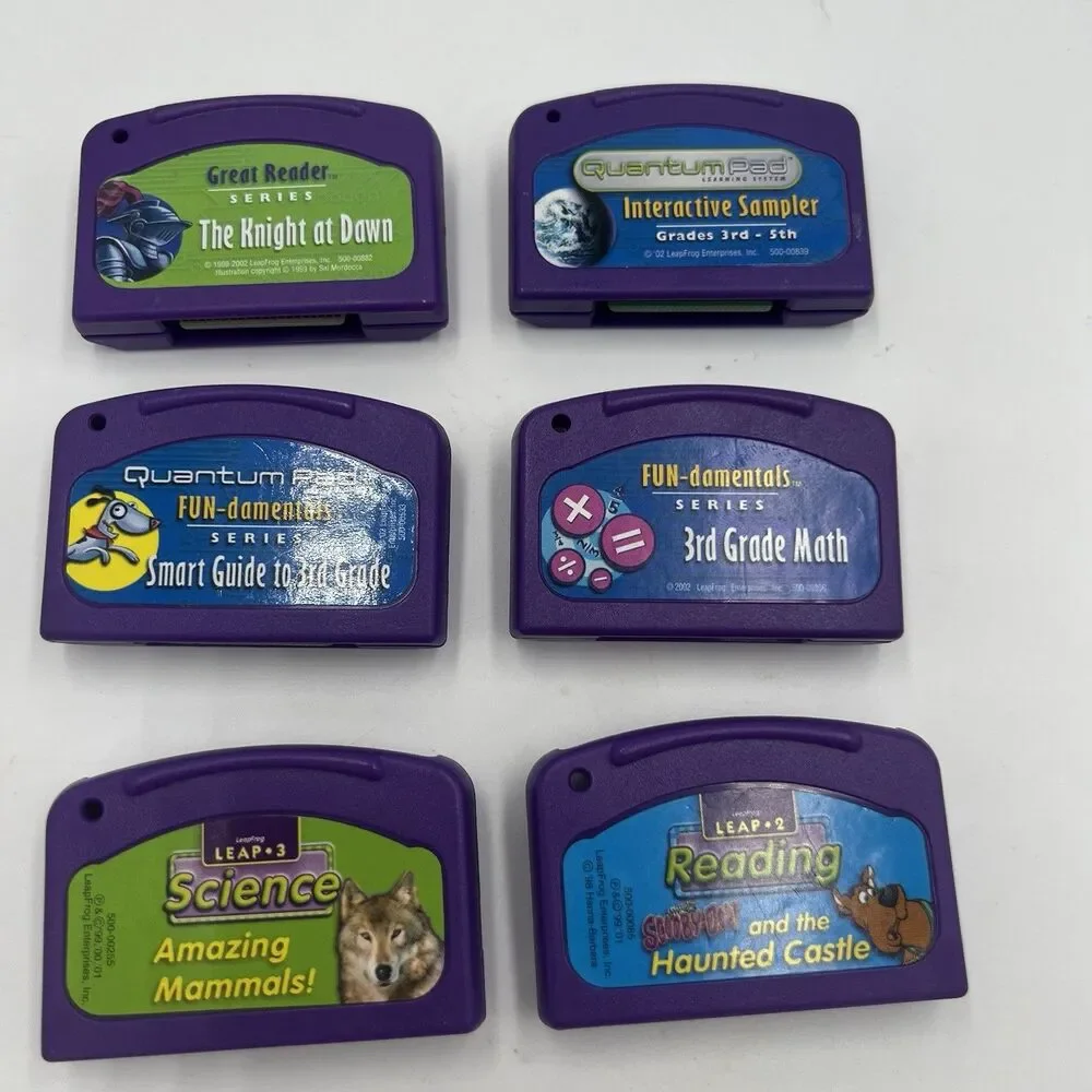 Lot of LeapFrog Quantum Leap Pad Learning Game Cartridges Mammals Scooby Doo!